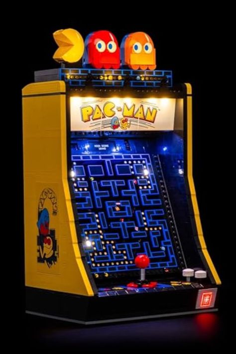 Lego Pacman, Pacman Arcade, Brick Lego, Light Brick, Construction Toy, Pac Man, Lego Moc, Lego Brick, Custom Lighting