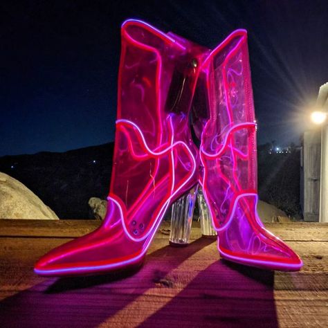 Neon Cowboys® on Instagram: "So these exist. "Our Past Midnight boots" are in production for #restock & available for pre-order now 🤠🙌🏾💓⚡" Neon Cowboy Boots, Neon Disco Outfit, Neon Cowboy, Space Cowboys, Disco Outfit, Country Western, Monster Party, Order Now, Wedding Mood