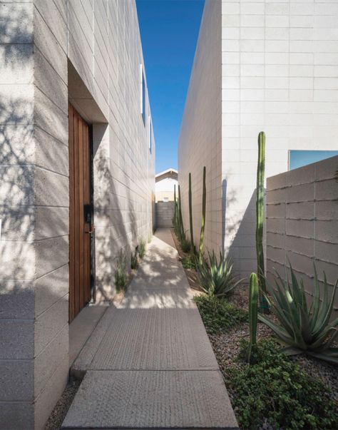 Concrete Masonry Unit, Frameless Door, French Oak Flooring, Ipe Wood, Entry Gates, Hall Design, White Concrete, Two Story Homes, Bay View