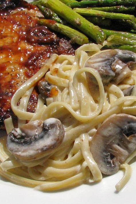 Cream Cheese Pasta Sauce, Mushroom Cream Sauce, Cream Cheese Pasta, Best Of 2022, Mushroom Cream Sauces, Quick Side Dishes, Pasta Sides, Just A Pinch Recipes, Pasta Casserole