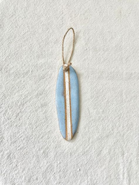 Surfboard Ornament Longboard - Etsy Clay Surfboard, Aesthetic Surfboard, Surf Board Decor, Ocean Room Decor, Boho Beach House, Surf Jewelry, Surfboard Art, How To Make Clay, Stylist Tattoos