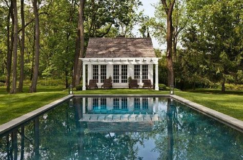 Are you hooked? Take my quiz to find out. If you love houses as much as I do, then I bet you can't click just one! - Julia Country Pool House, Country Pool, Pool Guest House, Moderne Pools, Summer Swimming Pool, Taman Air, Old Stone Houses, Bucks County, Stone House