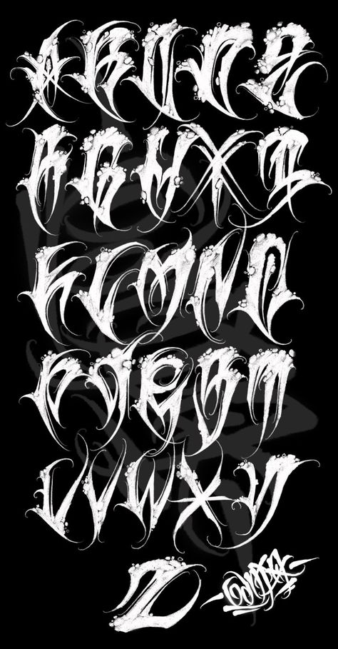 Jul 6, 2019 - This Pin was discovered by Samuel romero. Discover (and save!) your own Pins on Pinterest Dark Lettering Tattoo, Lettering Malandro, Calligraphy Tattoo Fonts, Dark Lettering, Tattoo Lettering Alphabet, Tattoo Fonts Alphabet, Graffiti Lettering Alphabet, Graffiti Art Letters, Tattoo Lettering Design