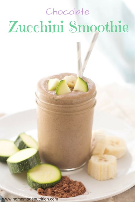 Zucchini Smoothie, Zucchini Zoodles, Vegetable Smoothie Recipes, Chocolate Peanut Butter Smoothie, Veggie Smoothies, Protein Shake Smoothie, Peanut Butter Smoothie, Chocolate Zucchini, Vegan Smoothies