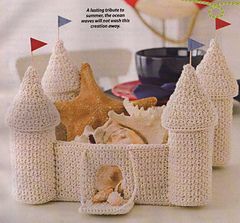 Sand Castle Crochet Castle, Crochet World, Crochet Basket, Sand Castle, Crochet Toys Patterns, Crochet Home, Love Crochet, Stuffed Toy, Summer Crochet