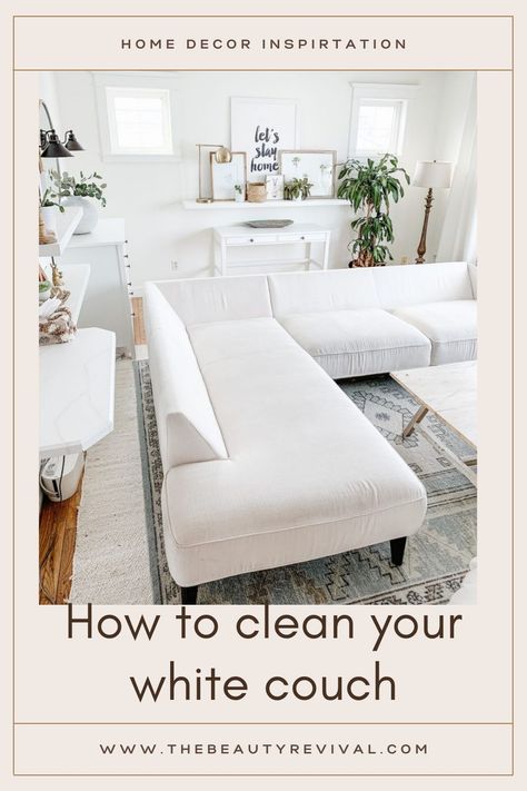 How to clean your white couch and my favourite stains remover! White Couch Cleaning, Non White Couch Living Room, How To Clean White Couch Fabric, Clean White Couch Fabric, Linen Sofa Living Room Ideas, How To Clean A White Couch, How To Clean Couch Fabric, White Sofa Living Room Ideas, Couch Stains