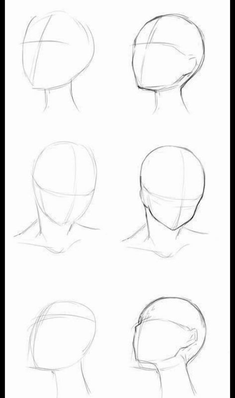 Head Atonomy Drawing, Head Pov Reference, Head Drawing Template, Anime Guy Head Reference, Face Template Anime, Serious Expression Drawing, Cartoon Face Template, Head Refrence Pose Drawing, Anime Headshot Poses