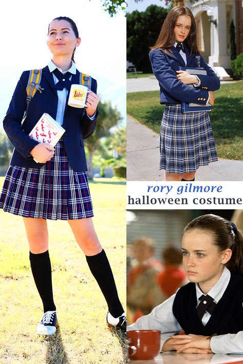 My Rory Gilmore Halloween Costume! - Kelly Golightly Rory Gilmore Halloween, Rory Gilmore Costume, Mia Thermopolis Costume, Chilton Uniform, Gilmore Girls Halloween Costume, Holly Golightly Costume, Gilmore Rory, Mia Thermopolis, Gilmore Girls Characters