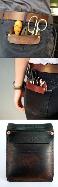 Iphone Holster, Diy En Cuir, Pocket Protector, Diy Bangle Bracelets, Leather Jewelry Diy, Tooled Leather Bag, Handmade Leather Belt, Diy Jewelry Unique, Jewelry Organizer Diy