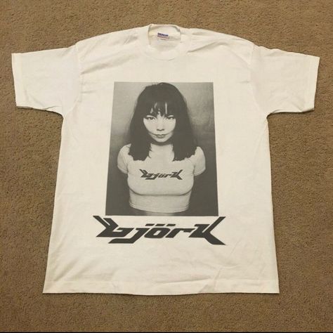 Look what I just found on Depop 🙌 https://depop.app.link/H19Zeyczpjb Bjork Shirt, Bjork Debut, White Graphic Design, Classic Music, Screenprinting, Mode Inspo, Vintage Music, Great T Shirts, Unisex Tshirt