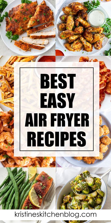 The Best Air Fryer Recipes for easy, delicious meals! Air fryer chicken recipes, easy air fryer dinners, healthy air fryer vegetables, appetizers, side dishes, and more! These easy air fryer recipes are perfect for beginners to air frying. Meals Air Fryer, Air Fryer Recipes Uk, Keto Air Fryer Recipes, Best Air Fryer Recipes, Easy Air Fryer Recipes, New Air Fryer Recipes, Keto Air Fryer, Best Air Fryer, Favorite Recipes Chicken