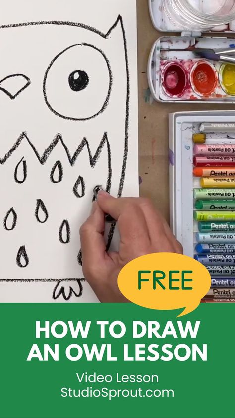 Owl Facts For Kids, Drawing And Painting Ideas, Owl Crafts Preschool, Owls Kindergarten, Owl Preschool, Draw An Owl, Owl Activities, Fall Classroom Ideas, Painting Ideas For Kids