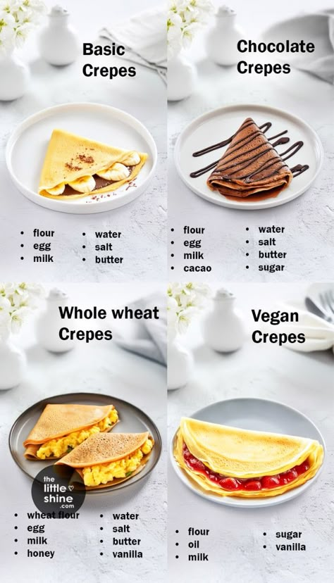 Easy Crepe Recipe and Sweet and Savoury Filling Healthy Crepes Filling, Easy Healthy Filling Breakfast, Crepe Breakfast Ideas, Snack Ideas Savoury, English Breakfast Recipe, Crepe Filling Ideas, Oat Crepes, Crepes Recipe Easy, Crepe Recipe Filling