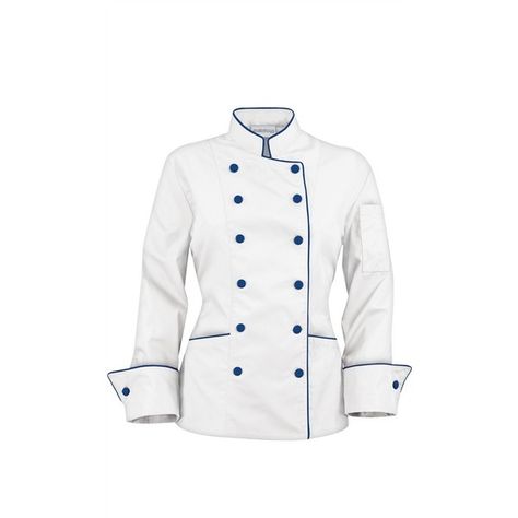 Bakery Merch, Chef Jackets Design, Piping Fabric, Women's Chef Jacket, Uniform Hotel, Chef Dress, Chef Coats, Chef Costume, Restaurant Uniforms