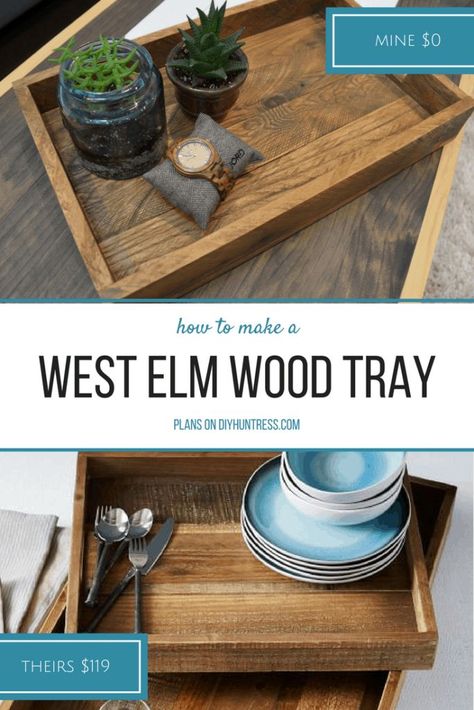 Diy Wood Tray, Pallet Wood Tray, Woodworking Gifts, Reclaimed Wood Tray, Diy Serving Tray, Wood Adhesive, Wood Serving Tray, Diy Tray, Tray Diy