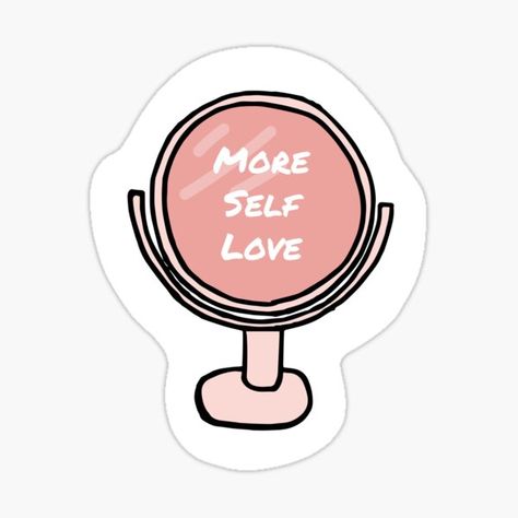 "MORE SELF LOVE " Sticker by DiscoVibes | Redbubble More Self Love, Funny Stick Figures, Makeup Stickers, Sticker Design Inspiration, Preppy Stickers, Cute Easy Doodles, Bullet Planner, Cute Laptop Stickers, Calligraphy Wall Art