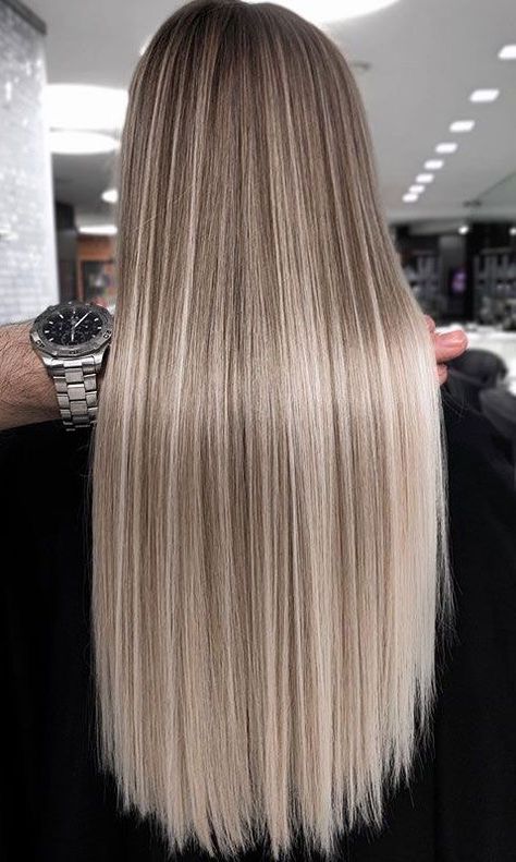 Blond Cenușiu, Balayage Straight Hair, Perfect Blonde Hair, Rambut Brunette, Summer Blonde Hair, Ombre Hair Blonde, Dyed Blonde Hair, Brunette Hair With Highlights, Light Blonde Hair