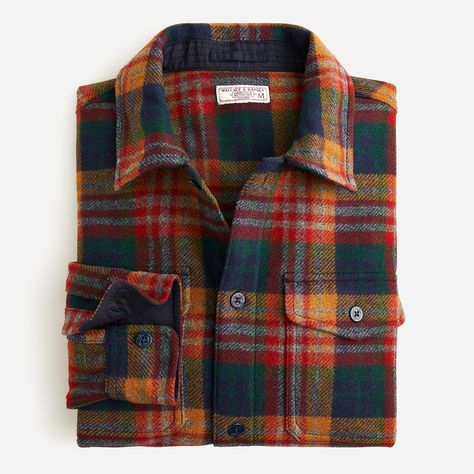 J.Crew: Wallace & Barnes Wool-blend Shirt-jacket For Men Suit Guide, Mens Outdoor Clothing, Holiday Plaid, When You See It, Sharp Dressed Man, Check Shirt, Small Chest, Outdoor Outfit, Mens Street Style