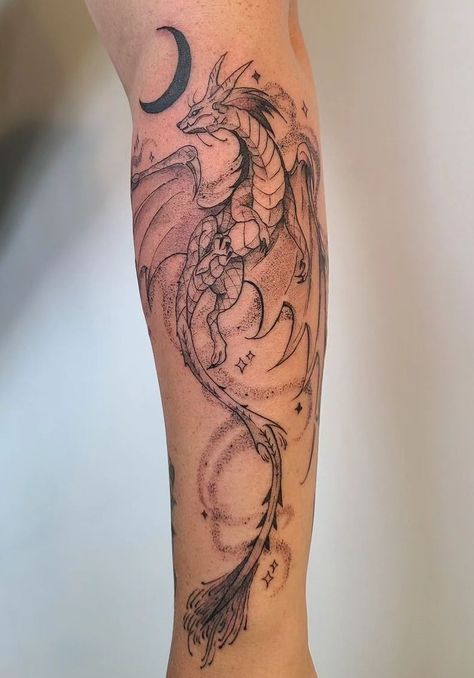 Mythical Sleeve Tattoos For Women, Dragon Tattoo For Women Forearm, Dragon Tattoo Sleeve Women, Dragon With Wings Tattoo, Fantasy Tattoo Sleeve, Dragon Witchcraft, Dragon Forearm Tattoo, Wyvern Tattoo, Dragon Tattoo Forearm