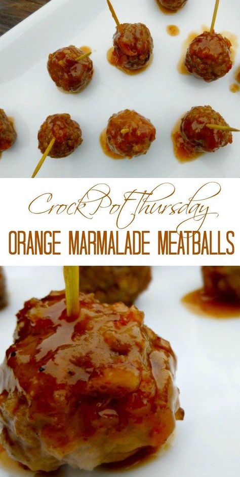 Orange Marmalade Meatballs, Marmalade Meatballs, Rice And Broccoli, Crockpot Appetizers, Appetizer Meatballs, Crock Pot Meatballs, Slow Cooker Meatballs, Food Appetizers, Orange Marmalade