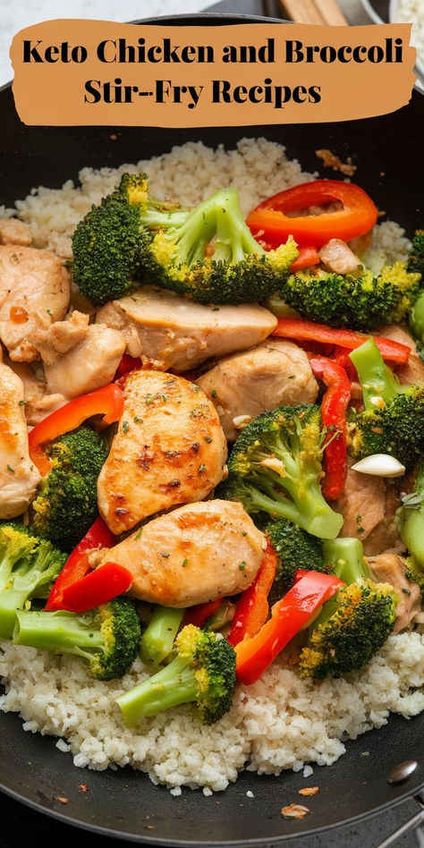 Savor the flavor with this easy Keto Chicken and Broccoli Stir-Fry! Full of protein, healthy fats, and veggies, this dish is the perfect combination of nutrition and taste. Asian Chicken And Broccoli Recipes, Broccoli And Cauliflower Recipes Healthy, Chicken And Broccoli Recipes Easy, Chicken With Broccoli Recipes, Chicken Thighs Broccoli, Keto Chicken And Broccoli, Healthy Chicken And Broccoli, Chicken Broccoli Stir Fry, Cauliflower Recipes Healthy