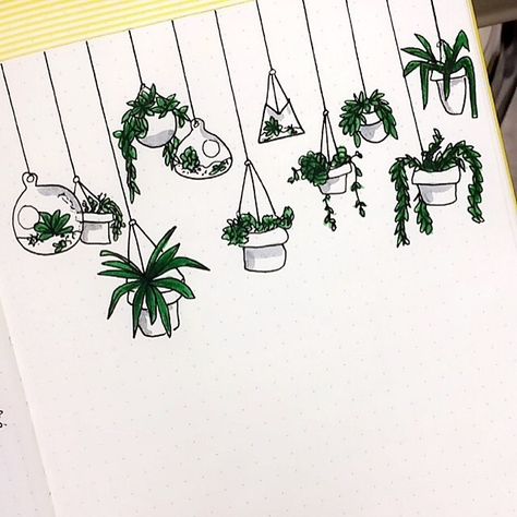 plantes suspendues dessin idee interieur Drawing Ideas Easy For Teens, Plant Doodle, Sketch Note, Pencil Drawings Easy, Diy Tattoo, Bullet Journal Inspo, Bullet Journal Doodles, Journal Doodles, Journal Entries