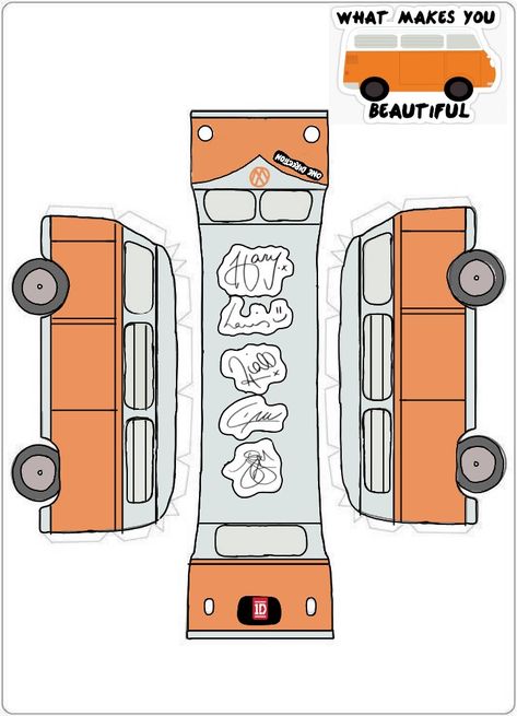 One direction Campervan One Direction Paper Craft, One Direction Diy, One Direction Crafts, One Direction Jokes, Direction Quotes, One Direction Quotes, What Makes You Beautiful, Fangirl Problems, Makes You Beautiful