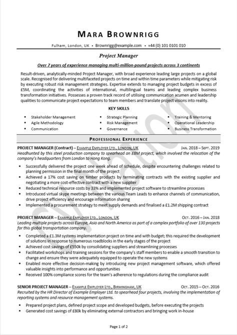 Project management CV sample Construction Project Manager, Cv Template Student, Teacher Cv Template, Best Cv Template, Teacher Cv, Cv Example, Writing A Cv, Good Cv, Cv Writing