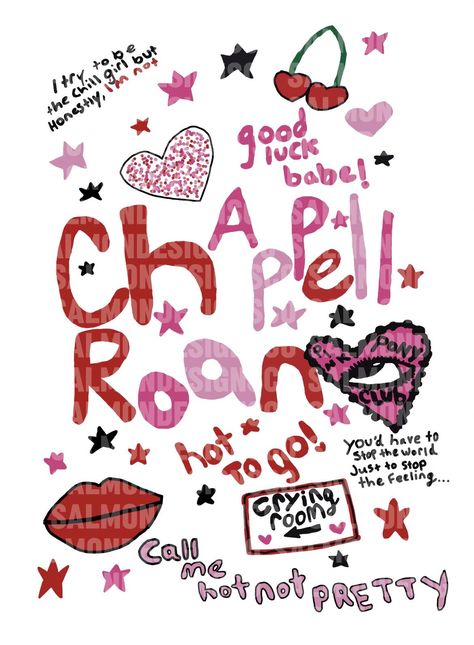 This is a hand drawn poster, inspired by singer, Chappel Roan. This is a digital download.  Hand drawn on paper, then digitally drawn for download.  *Digital download only, frame not included* Pink Posters Music, Chapple Roan Poster, Posters Chappel Roan, Good Luck Babe Poster, Pink Pony Club Poster, Chappell Roan Poster Print, Chappell Roan Party, Pink Poster Ideas, Poster Decoration Ideas