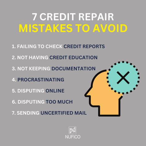 Avoid these Credit mistakes and see how it will help to improve your credit score!

Follow Us for free tips on how to get better credit!

www.nufico.com 


#studentloans #creditrepair #creditrestoration #credittips #Tradeline #money #crediteducation #loans #realtor Credit Score Tips, Credit Hacks, Credit Repair Letters, How To Fix Credit, Credit Education, Improve Your Credit Score, Financial Life Hacks, Fix Credit, How To Get Better