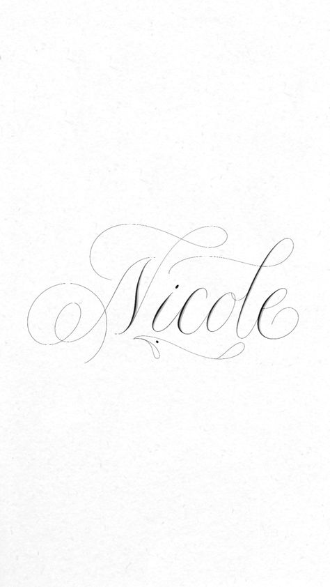 Lettering calligraphy caligrafia flourished style letters ink nibs Nicole Tattoo Name, N Calligraphy Letter, Nicol Bolas Tattoo, Nicole Name, Nicole Signature, Nicole Guerriero Tattoo, Nicole In Graffiti, Calligraphy N, Ipad Calligraphy