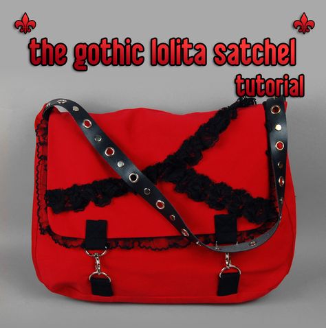 Sewing Tutorial: The Gothic Lolita Satchel by ShoriAmeshiko.deviantart.com on @deviantART Bag Obsession, The Gothic, Goth Outfits, Gothic Lolita, Sewing Patterns Free, Tote Purse, Free Sewing, Diy Bag, Sewing Inspiration