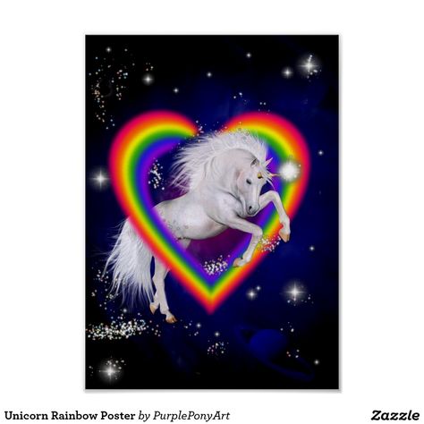 Unicorn Rainbow Poster Unicorn Picture, Unicorn Artwork, Unicorn Images, Unicorn And Fairies, Pegasus Unicorn, Unicorn Tattoos, Unicorn Pictures, Unicorns And Mermaids, Unicorn And Glitter