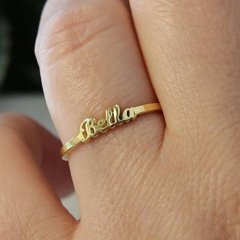 Name Rings Gold Unique, Name Rings Gold, Handmade Gold Jewellery, Cary Nc, Name Ring, Name Rings, Gold Rings Jewelry, Couple Ring, Ringe Gold