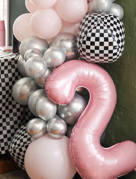 Two Fast Birthday Pink, Two Cool Birthday Party Decorations, 2 Fast 2 Curious Birthday Girl, Girls Race Car Birthday Party, 2 Fast 2 Furious Birthday Party Girl, Growing Up Two Fast Birthday Girl, Two Fast Two Curious Birthday Party Girl, Girl Race Car Birthday Party Ideas, Pink Checkered Birthday