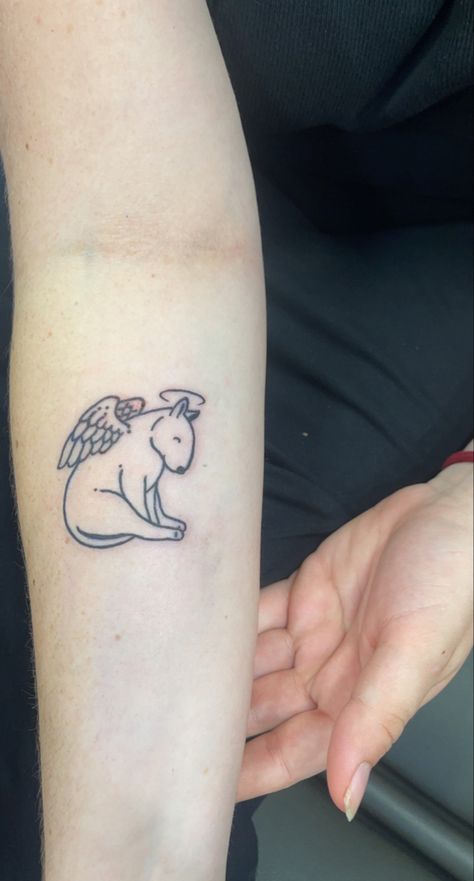 English Bulldog Memorial Tattoo, Terrier Tattoo Ideas, Bull Terrier Tattoo Ideas, English Bull Terrier Drawing, Terrier Tattoo, Bull Terrier Tattoo, Brindle Bull Terrier, English Bull Terriers, English Bull