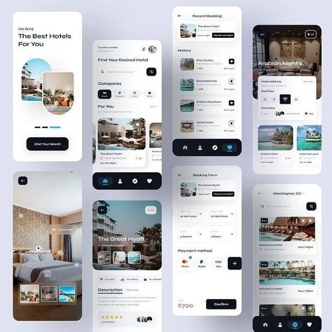 Application Ui Design, Hotel App, Hotel Booking App, Real Estate App, Ux Design Mobile, House App, App Design Layout, Ux App Design, Modern Real Estate