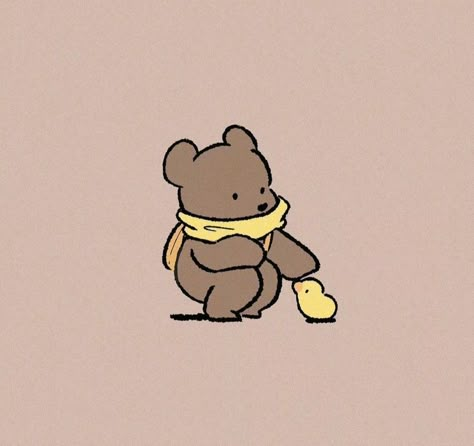 Bear Cub Aesthetic, Brown Teddy Bear Aesthetic, Cartoon Bear Wallpaper, Cute Bears Cartoon, Cute Doodles To Draw, Cute Easy Animal Drawings, Widget Images, Brand Mascot, Doodles To Draw