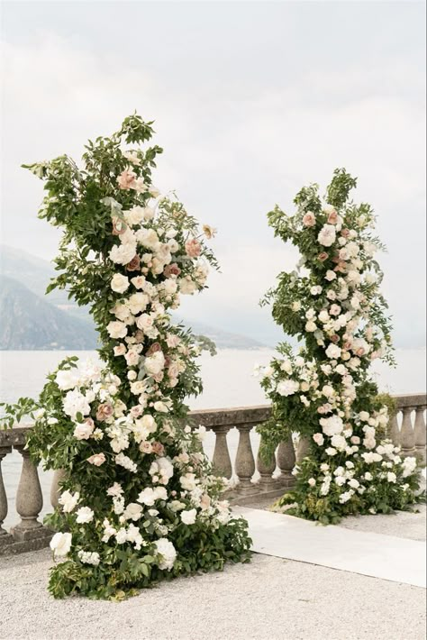 Floral Arches Wedding Ceremony Garden, Floral Arch Wedding, Wedding Backdrop Design, Lake Como Wedding, Wedding Ceremony Flowers, Backdrop Design, Ceremony Flowers, Floral Arch, Italian Wedding