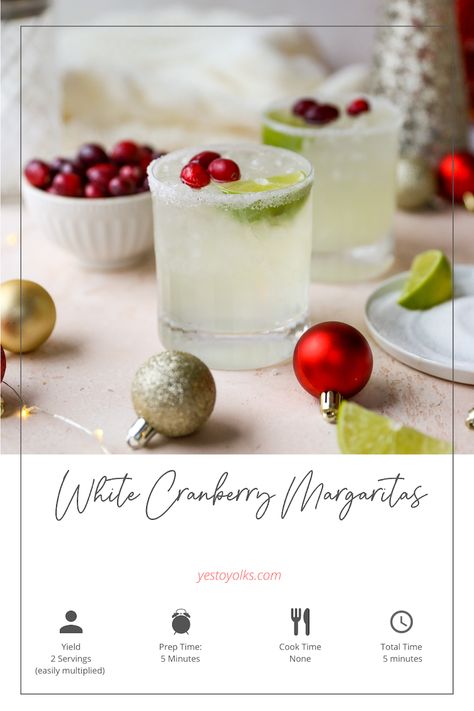 White Cranberry Margaritas - Yes to Yolks Cranberry Margaritas, Holiday Margaritas, Buckwheat Crepes, Cranberry Margarita, White Cranberry Juice, Cranberry Juice Cocktail, Cranberry Cocktail, Boozy Drinks, Sangria Recipes