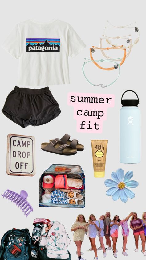 #summercampoutfitinspo#camp#outfitinspo #fyp Summer Camp Aesthetic Outfits, Camping Aesthetic Outfits, Summer Camp Outfits, Camp Outfits, Basic Girl Outfit, Cute Sporty Outfits, Middle School Outfits, Simple Outfits For School, Outfit Inspo Summer