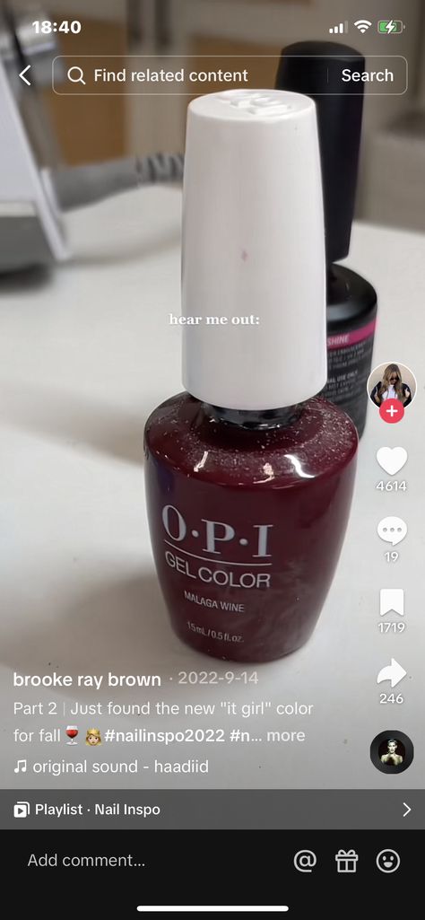 Opi Malaga Wine, Malaga Wine, Au Naturale, Gel Color, Malaga, Nail Inspo, Wine, Nails, Hair