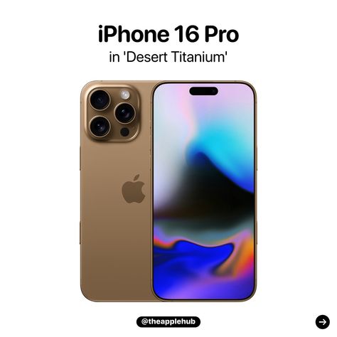 The iPhone 16 Pro is rumored to feature a new ‘Desert Titanium’ color Would you get this color? Iphone 16 Pro Colors, Iphone 16 Pro Max Desert Titanium, Desert Titanium, Smartphone Concept, Apple Design, August 25, Pink Iphone, 2025 Vision, Apple Products