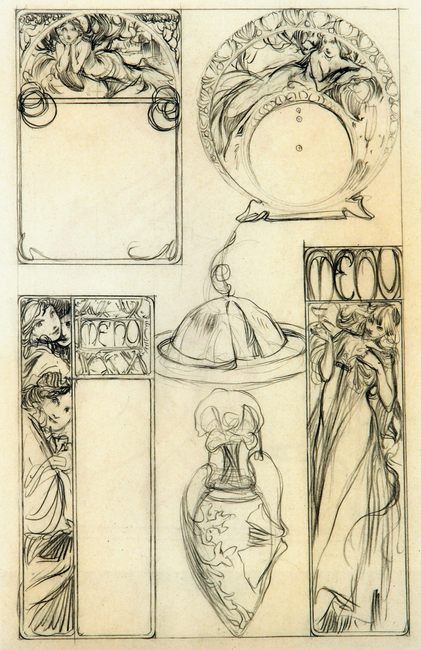 ART & ARTISTS: Alphonse Mucha - part 6 Art Nouveau Mucha, Motifs Art Nouveau, Illustration Art Nouveau, Alphonse Mucha Art, Design Art Nouveau, Mucha Art, Alfons Mucha, Art Nouveau Illustration, Art Ancien