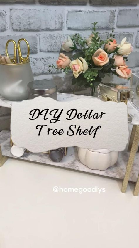 DIY Dollar Tree Tabletop Shelf 🌳 in 2022 | Diy crafts room decor, Dollar tree crafts, Dollar store diy projects Dollar Tree Shelf, Tree Shelf, Dollar Store Diy Organization, Tafel Decor, Dollar Store Diy Projects, Dekor Diy, Diy Dollar Tree Decor, Craft Room Decor, Dollar Tree Decor