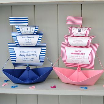 The Little Boathouse | Storefront | notonthehighstreet.com Boat Card, Happy Wishes, Birthday Dates, Paper Boat, Budget Friendly Decor, Message In A Bottle, Sail Boat, Personalized Anniversary, Matching Gifts