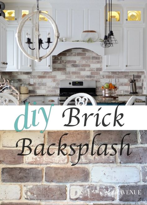 Diy Brick Backsplash, Trendy Farmhouse Kitchen, Trendy Kitchen Backsplash, Kitchen Ikea, Diy Kitchen Backsplash, Farmhouse Backsplash, Brick Backsplash, Diy Backsplash, Brick Veneer