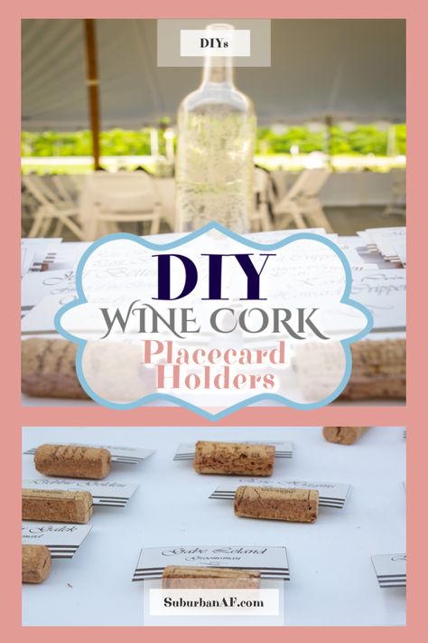 These wine cork placecard holders are easier than you think and will look great on your big day! Wine Cork Diy Wedding, Wine Cork Place Cards, Wine Cork Place Card Holders, Wine Cork Seating Cards, Cork Name Card Holders, Cork Table Number Holders, Wine Cork Name Card Holders, Wedding Wine Table, Champagne Cork Table Numbers