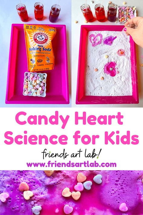 Your kids are going to LOVE this candy heart science tray. And honestly, so are you! Science Experiment With Candy Hearts, Candy Heart Experiment Kindergarten, Valentines Party Ideas Preschool, Valentines Light Table Ideas Preschool, Fizzy Hearts Science, Candy Hearts Activities For Kids, Candy Heart Science Preschool, Valentine’s Day Light Table Activities, Dancing Candy Hearts Experiment