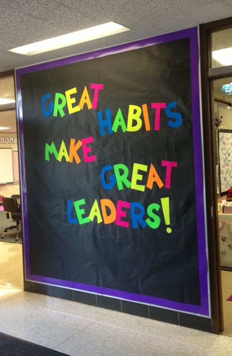 back to school bulletin boards leadership - Google Search                                                                                                                                                                                 More Leadership Bulletin Boards, Capturing Kids Hearts, Hallway Decorations, Star Room, School Display, Counseling Tools, Student Leadership, School Improvement, Seven Habits